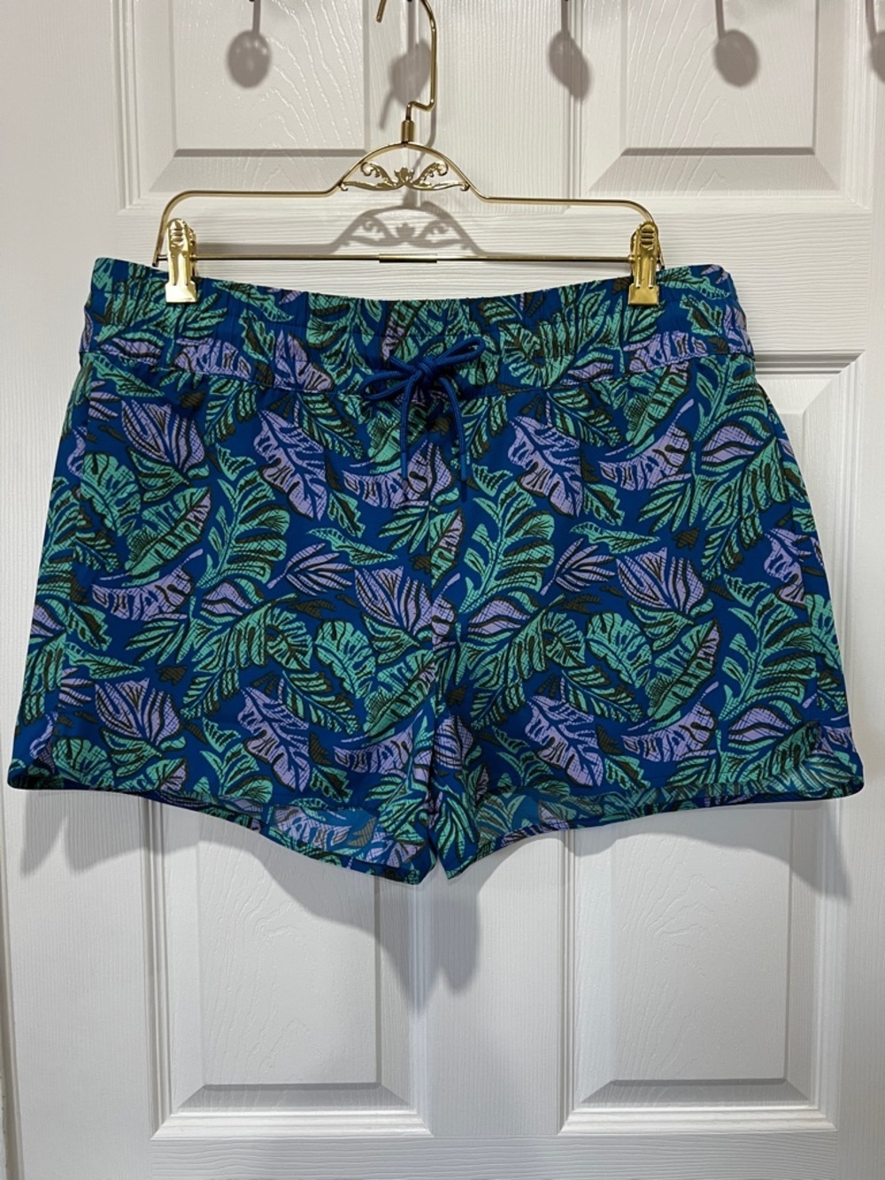 Eddie Bauer Women's Board Shorts UPF 50+ Protection Tidal Seagreen Print Size L